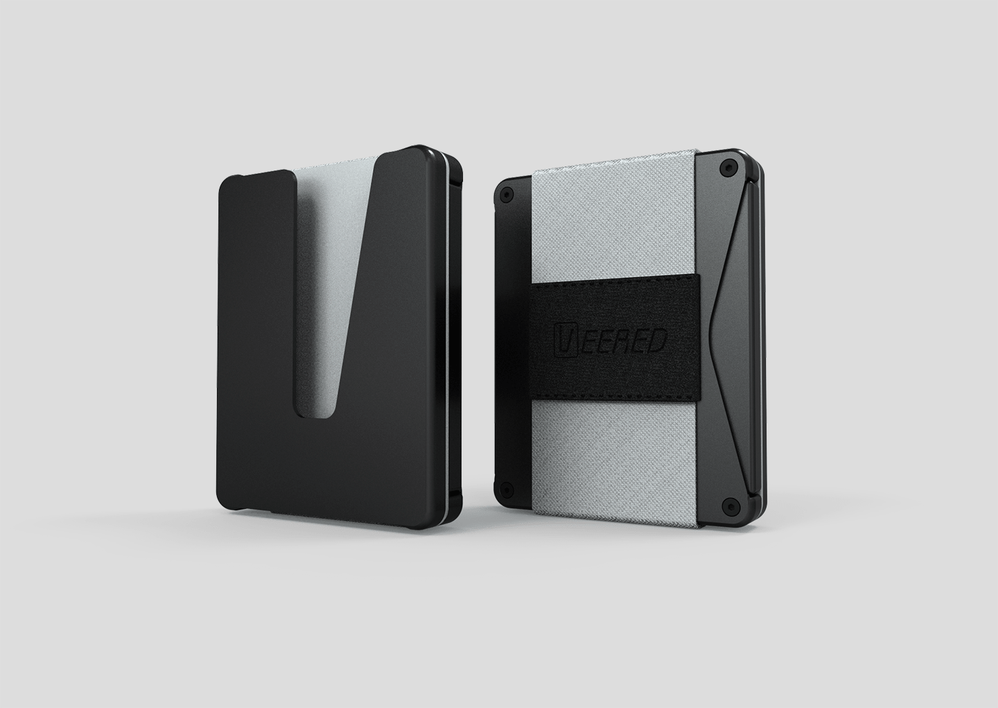 Veered Wallet Wallet Sleek Life Design LLC Black + Grey 