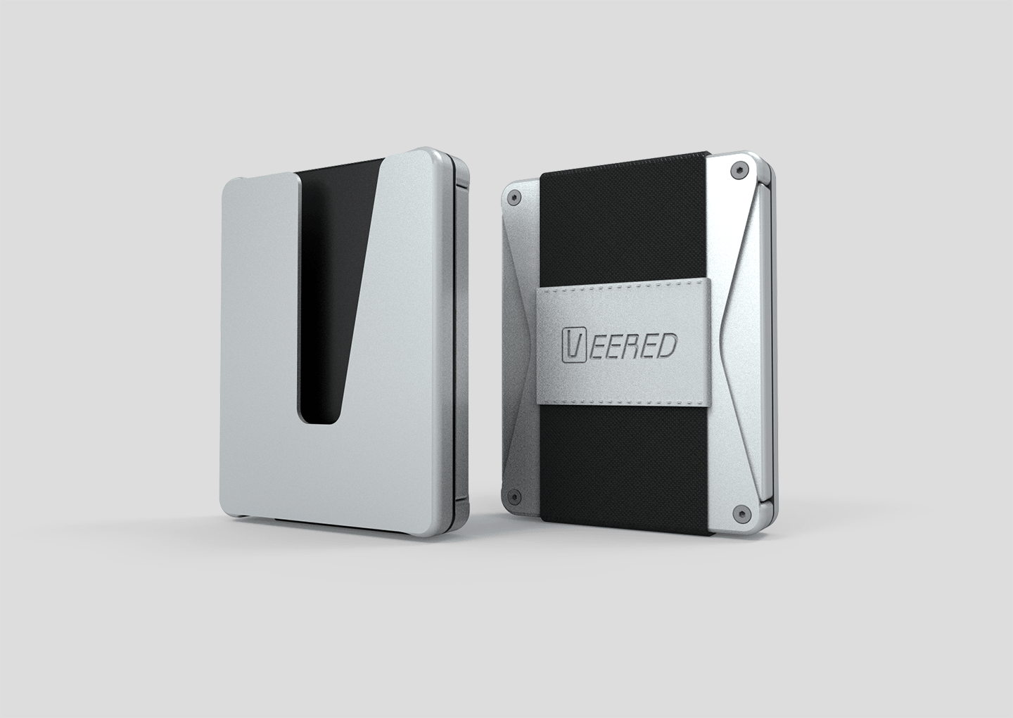 Veered Wallet Wallet Sleek Life Design LLC Grey + Black