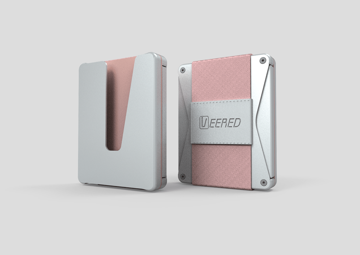 Veered Wallet Wallet Sleek Life Design LLC Grey + Rose Gold 