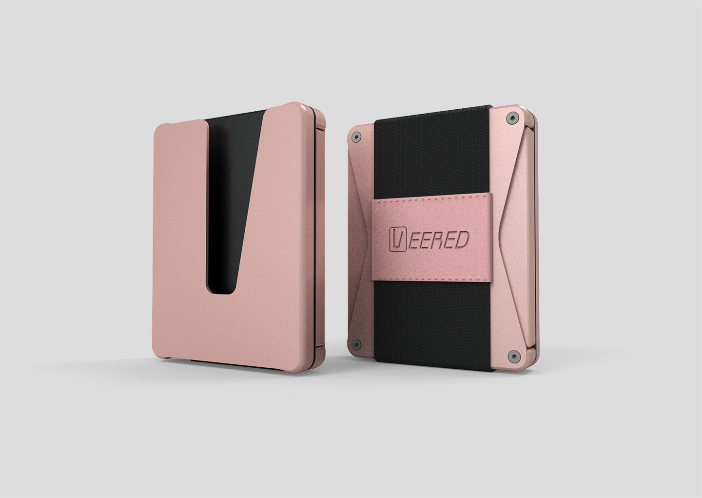 Veered Wallet Wallet Sleek Life Design LLC Rose Gold + Black