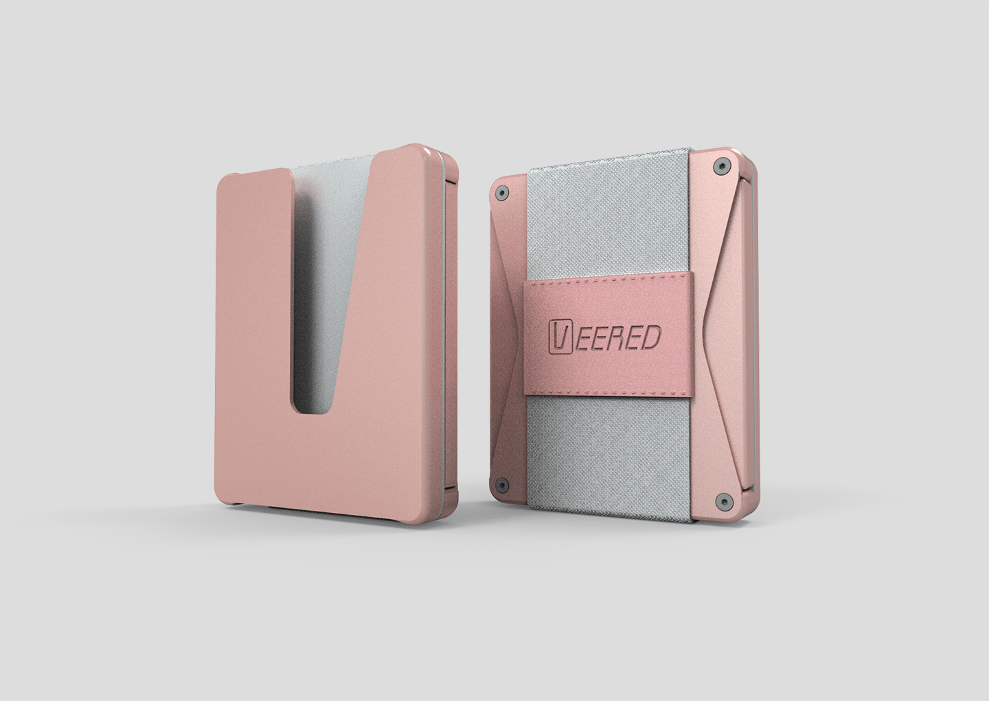 Veered Wallet Wallet Sleek Life Design LLC Rose Gold + Grey 