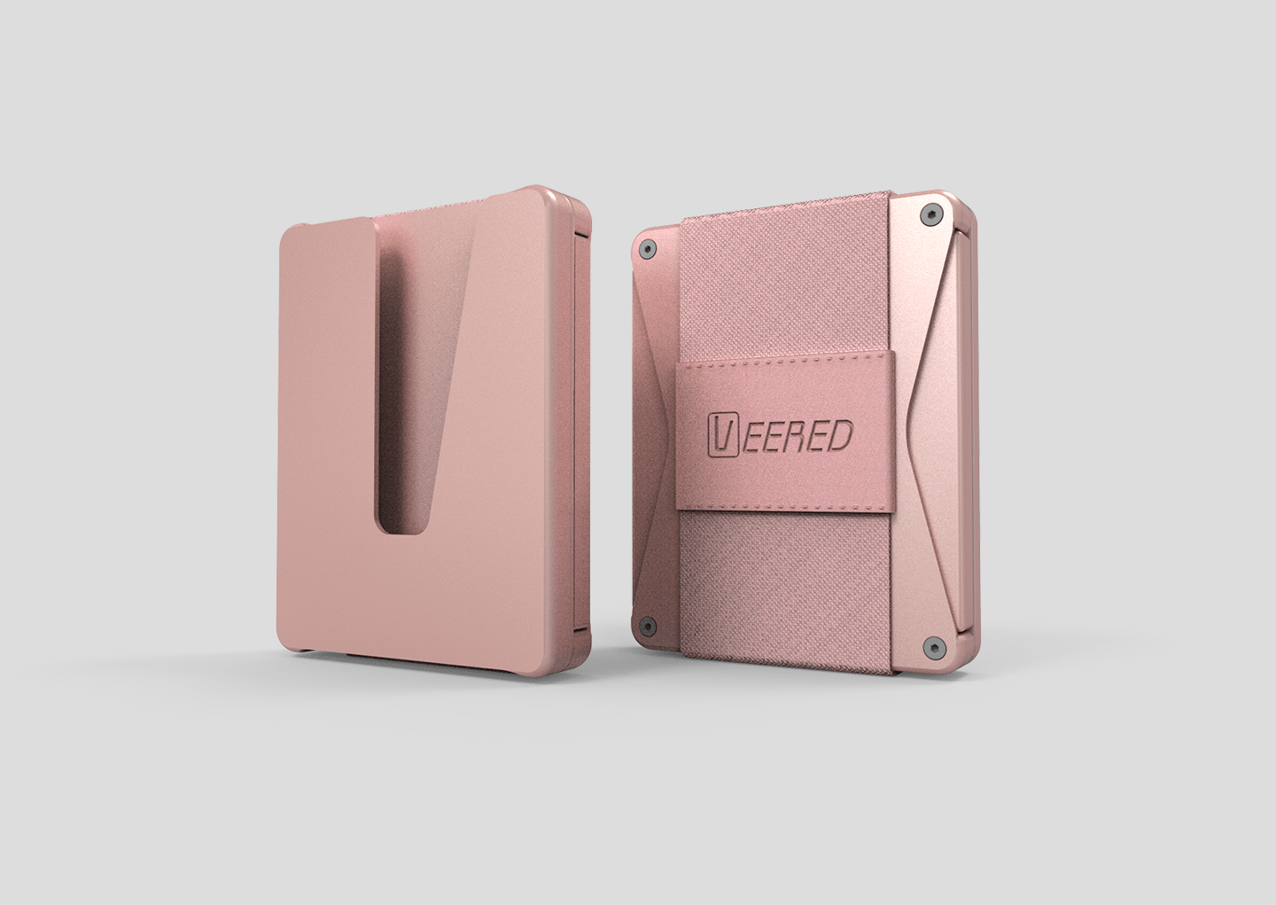 Veered Wallet Wallet Sleek Life Design LLC Rose Gold + Rose Gold 