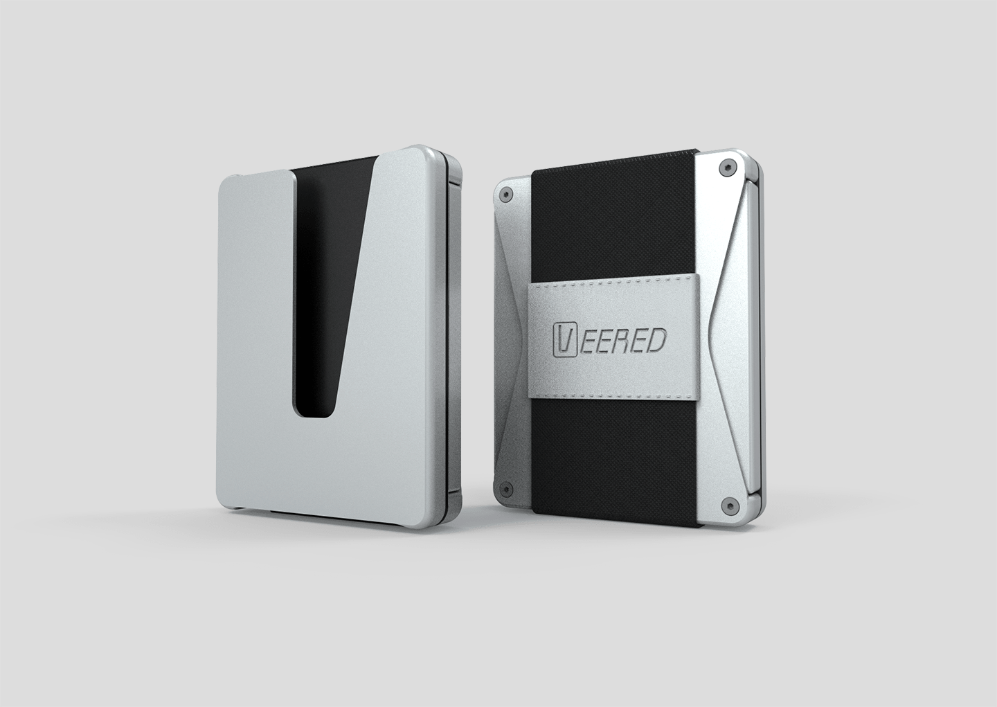 Veered Wallet Wallet Sleek Life Design LLC Grey + Black 