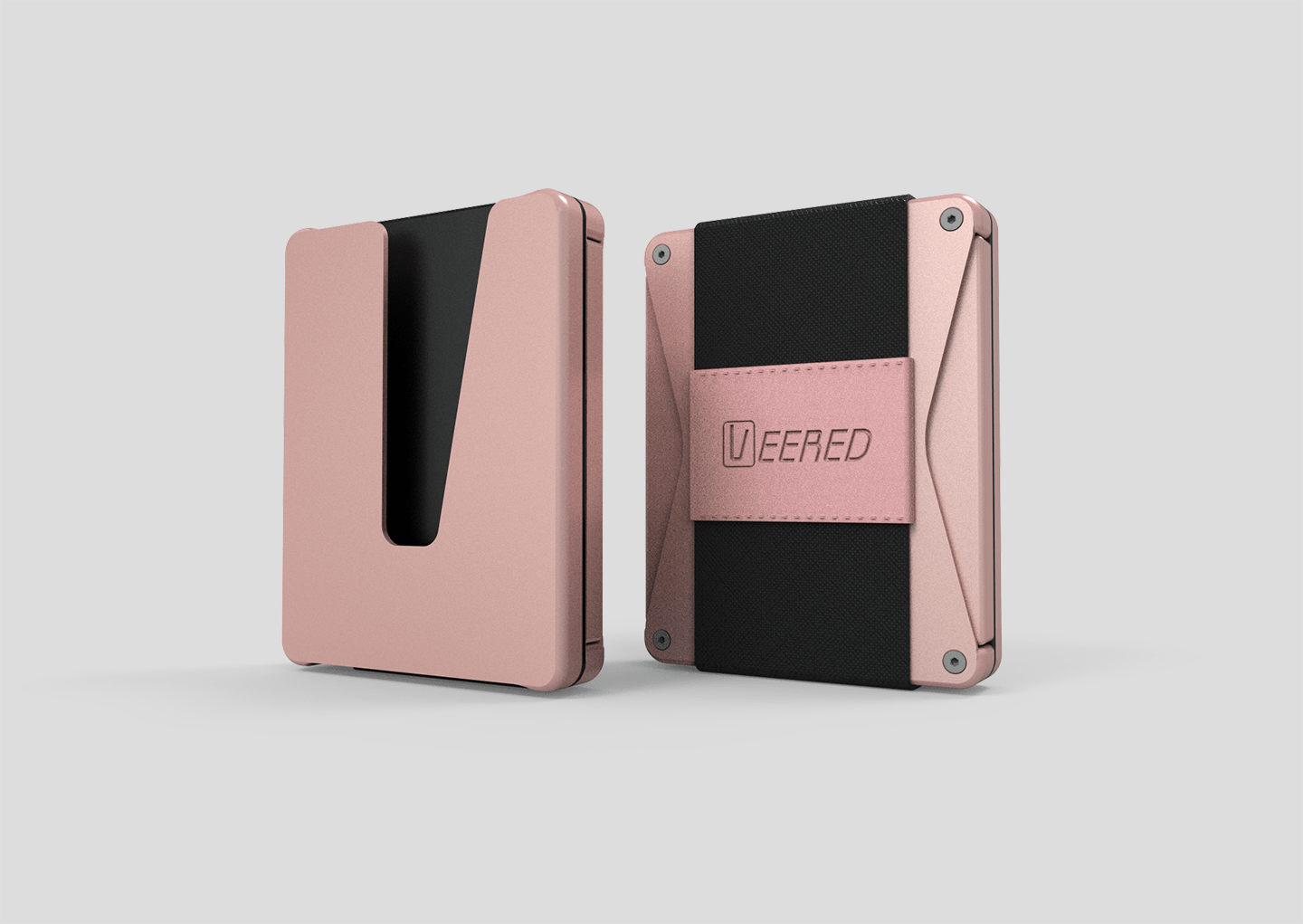 Veered Wallet Wallet Sleek Life Design LLC Rose Gold + Black 